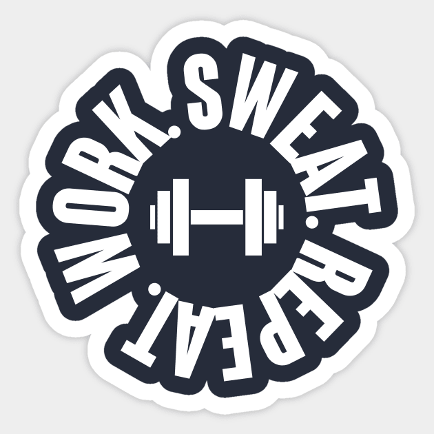 Work Sweat Repeat - Gym workout Sticker by Ketchup